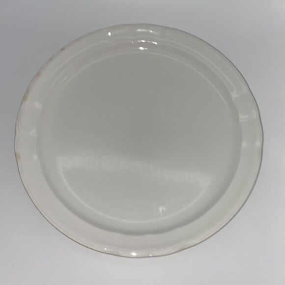 Santa Clara 12” White Glass Round Serving Tray - Picture 1 of 9